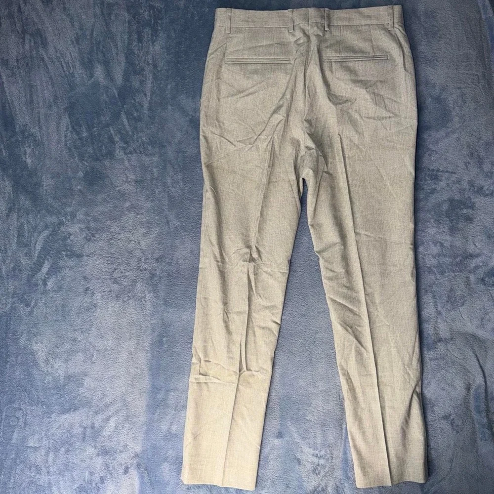 Zara gray checkered pants with thin white pinstripes